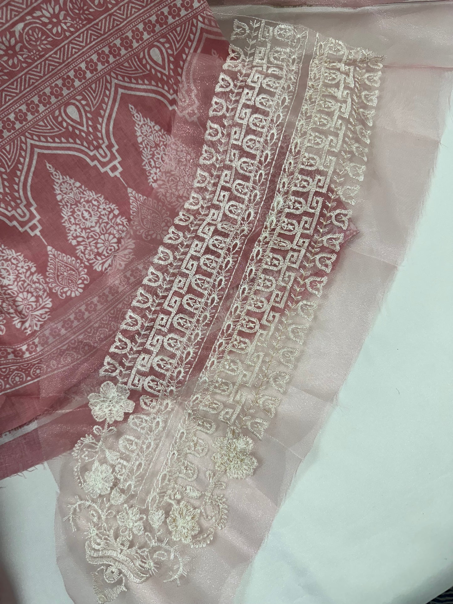 lawn cotton dress with embroidery patches