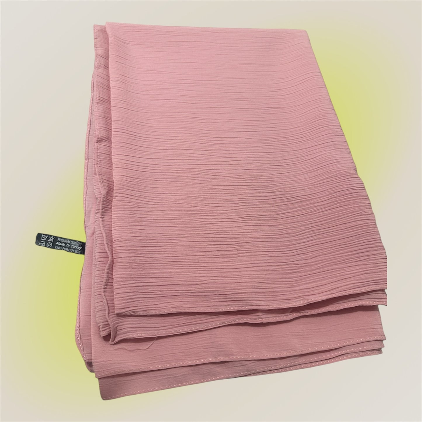 Pink color Premium quality Wrinkle Ironless crinkled hijab