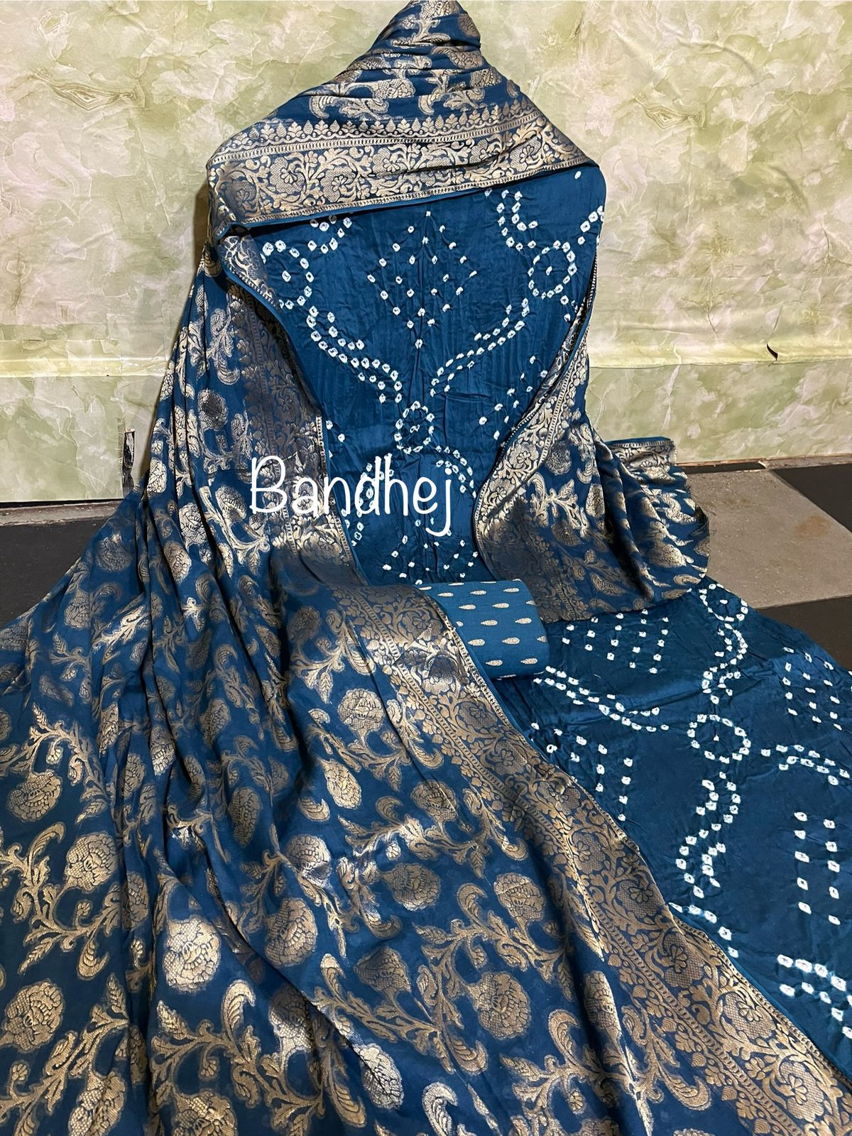 Blue bandini dress matrial