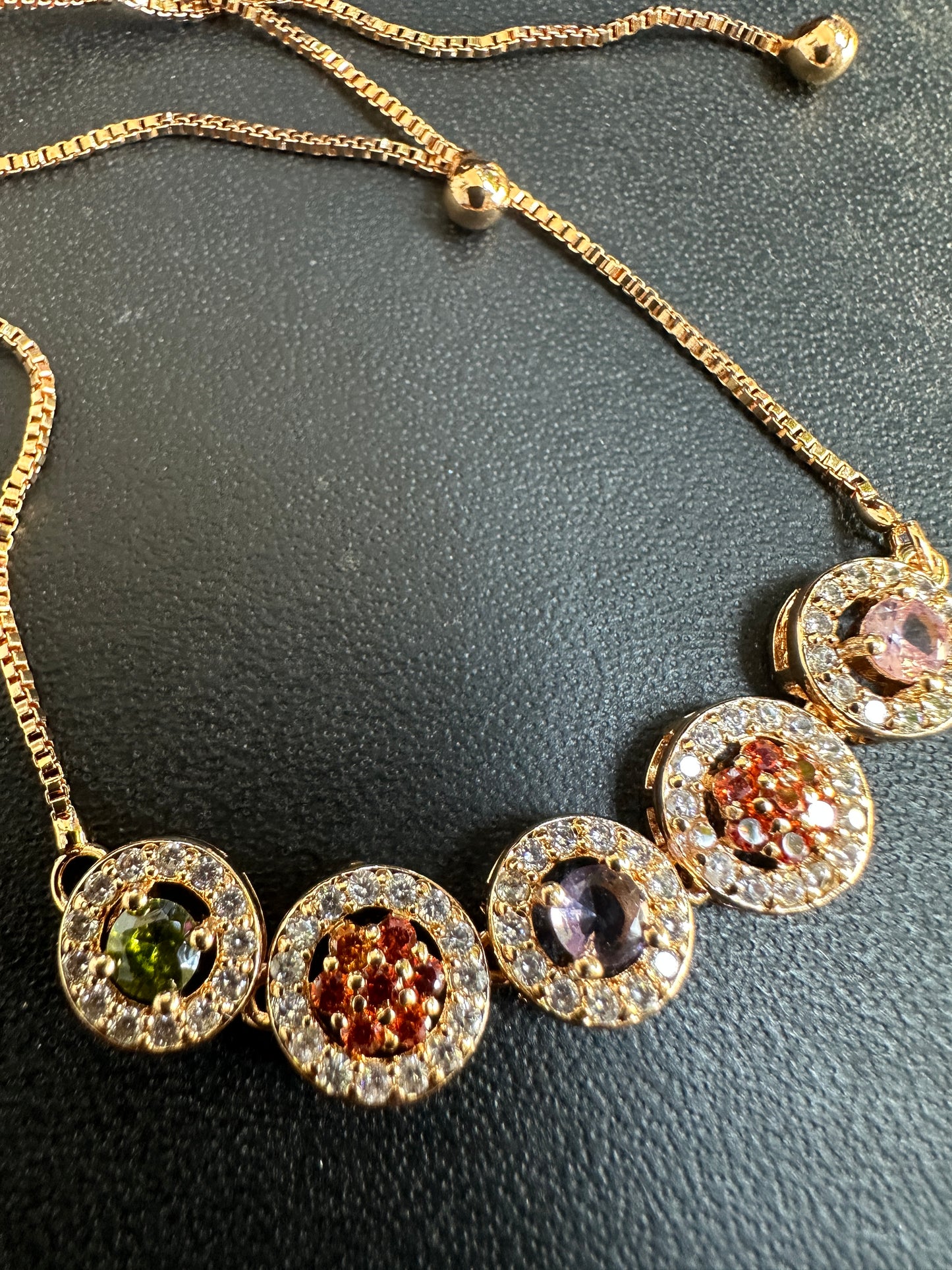 Round shaped bracelets with stone design