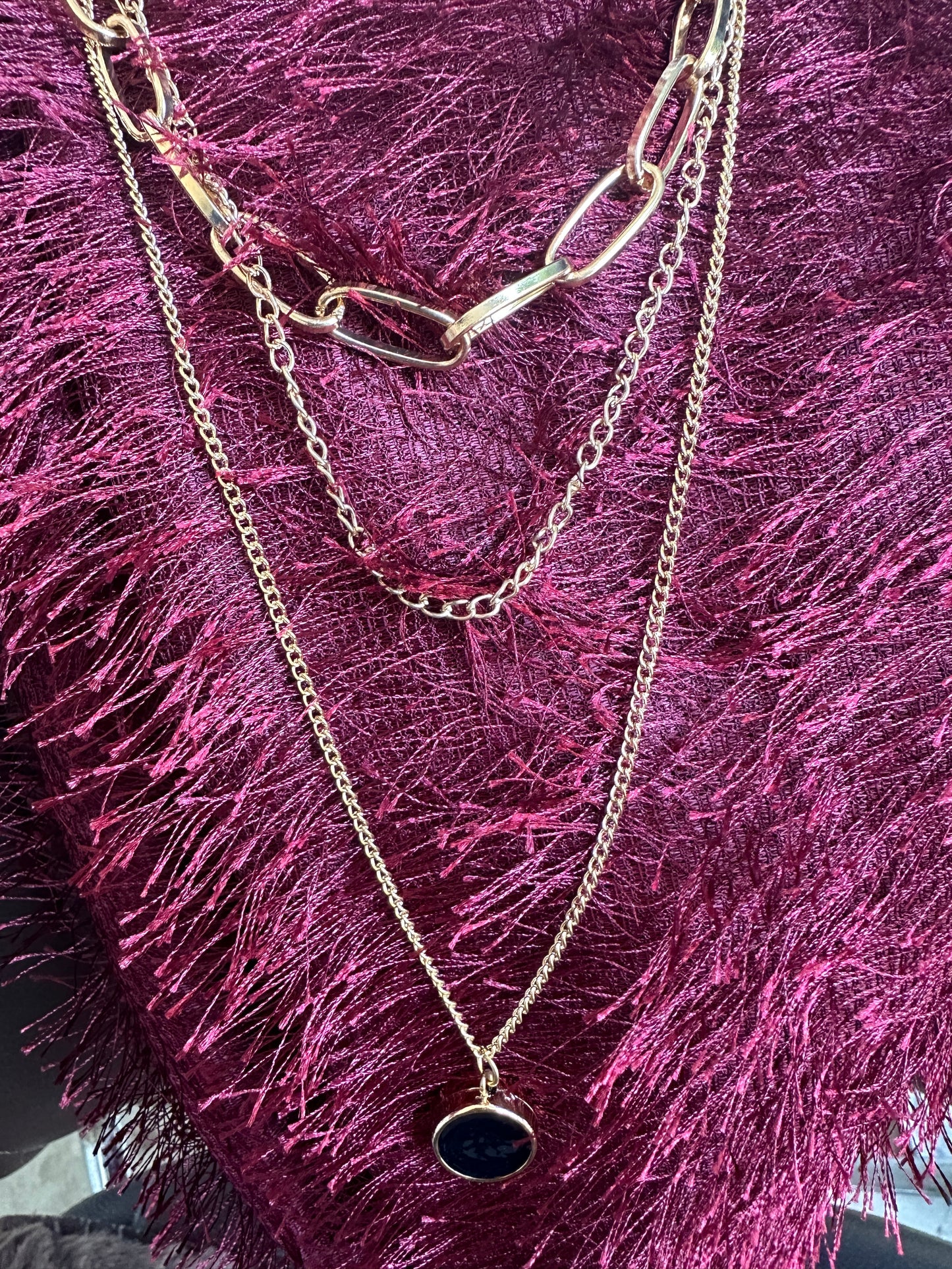 Gold plated metal necklace