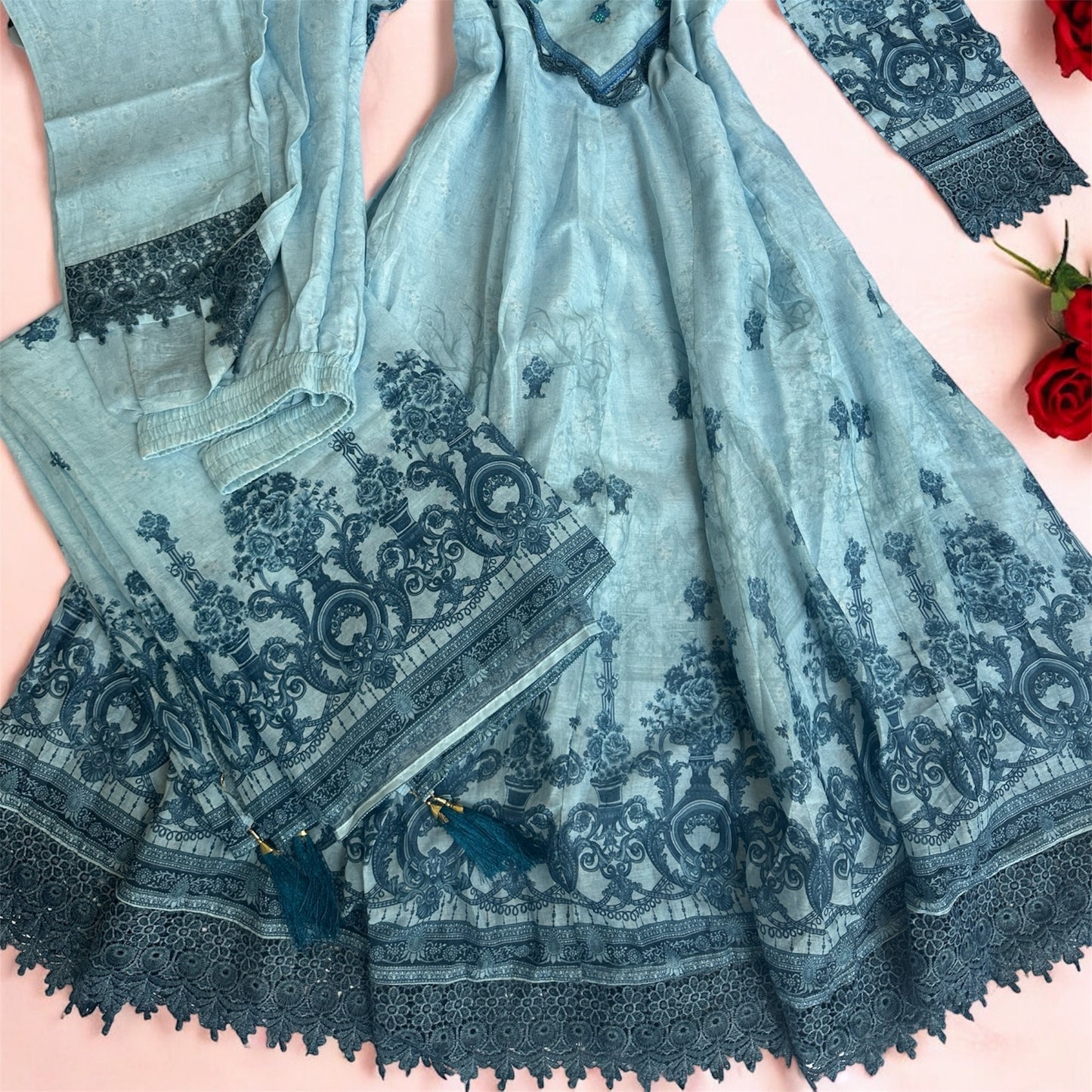 Anarkali Mul Mul cotton with digital print