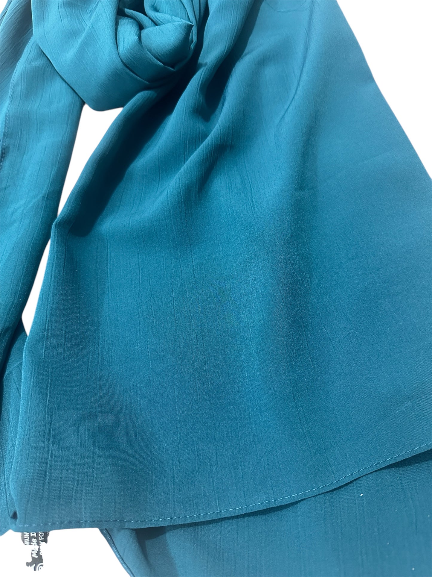 Teal color Premium Wrinkle Ironless crinkled hijab