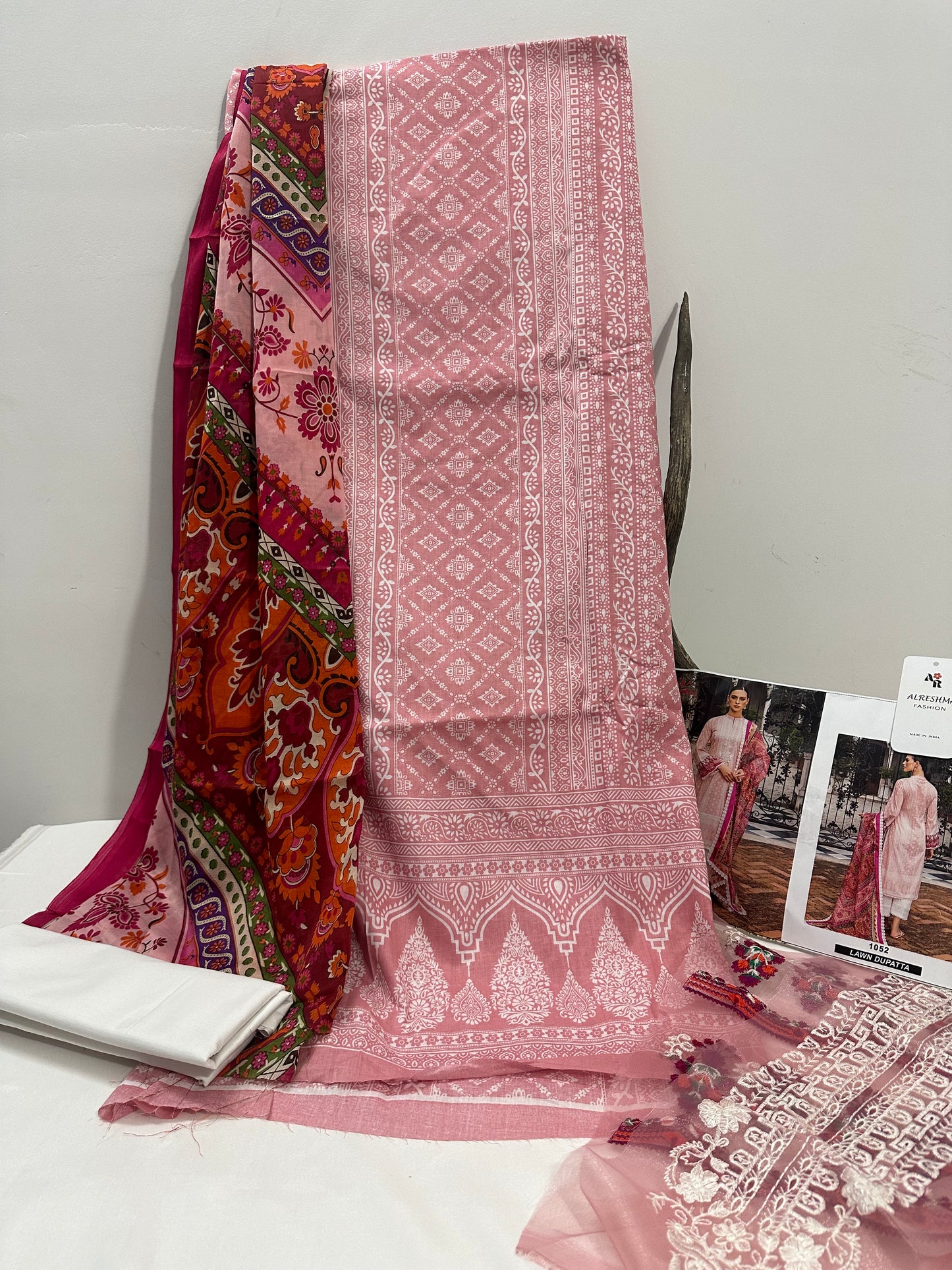 lawn cotton dress with embroidery patches