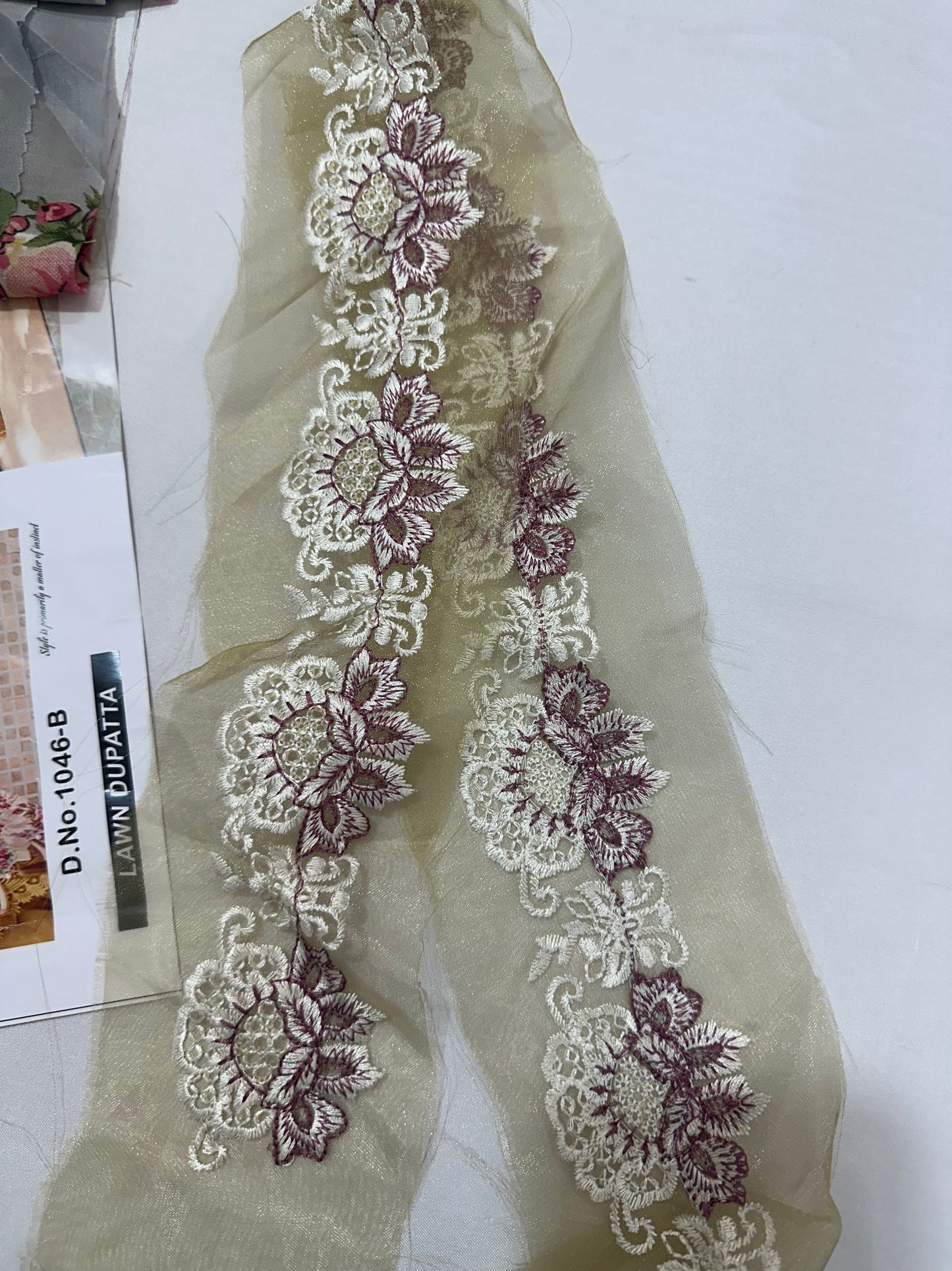 lawn cotton dress with embroidery patches