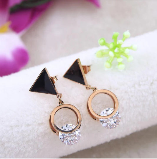 Styling block stone drop earings