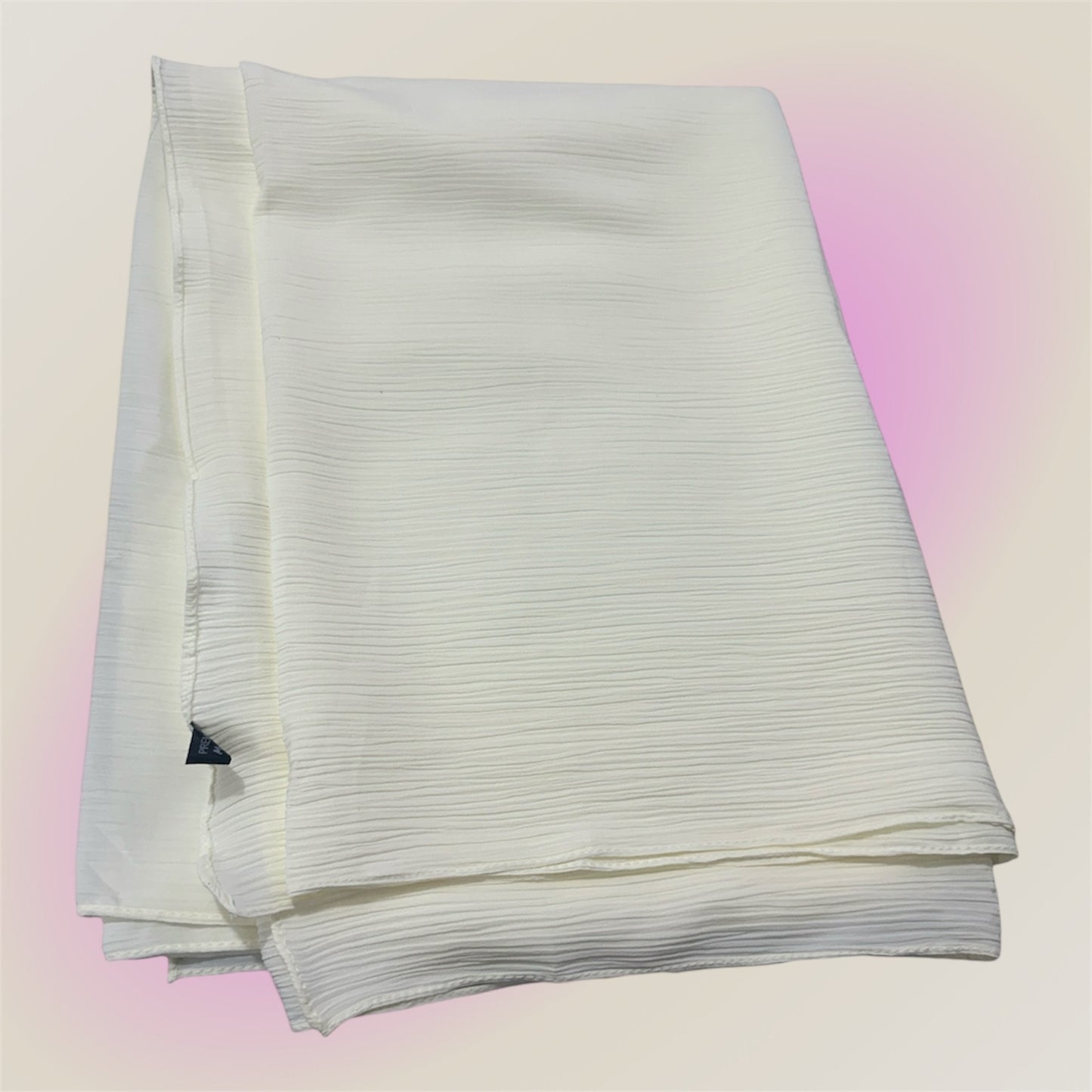 Cream white color Premium quality Wrinkle Ironless crinkled hijab