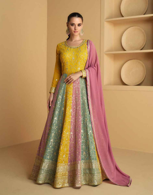 Designer Stylish Colorful Gown
