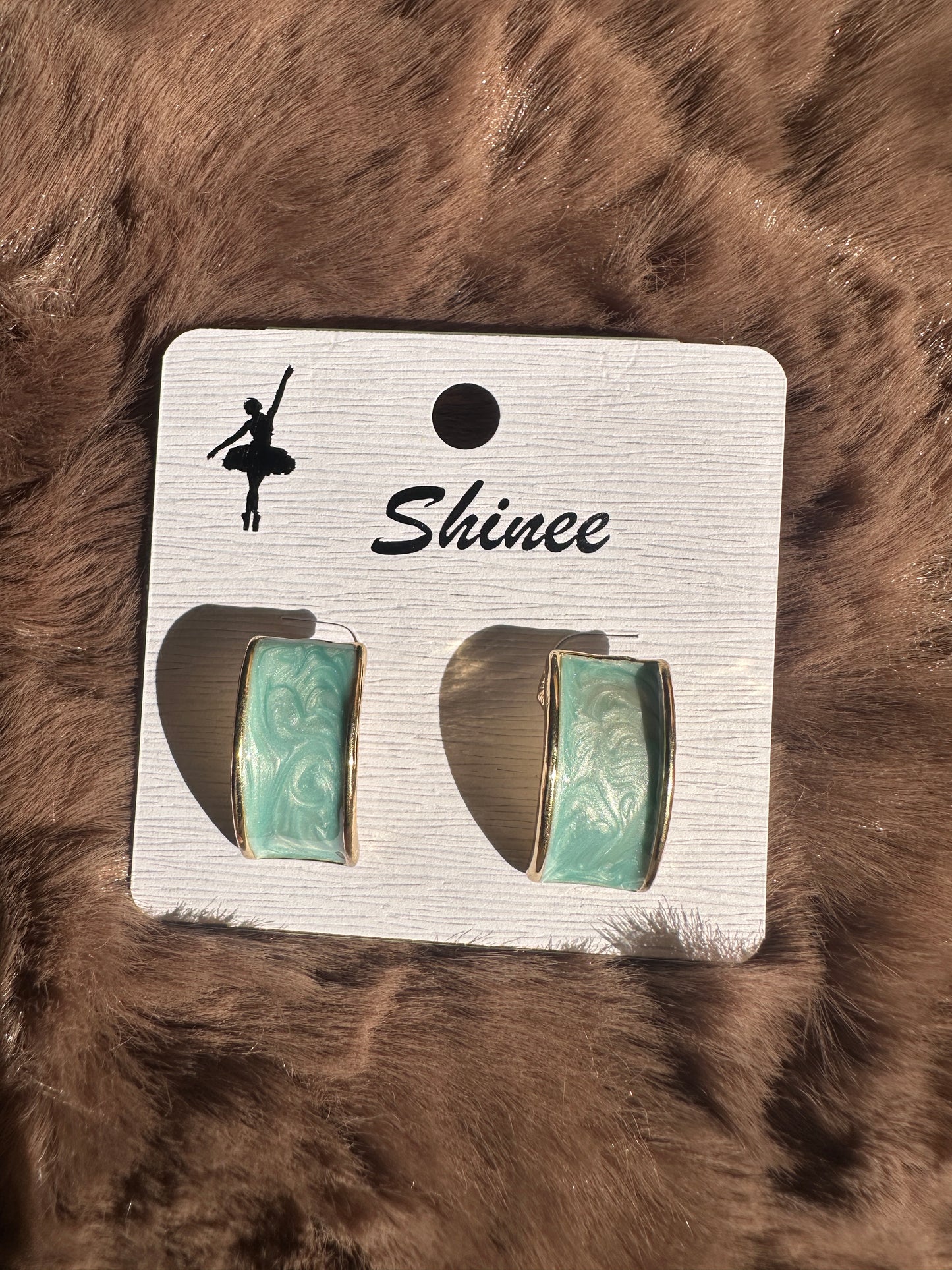 Blue enamel earring
