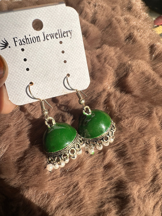 Green Jhumkas