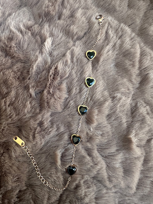 Little black heart bracelet