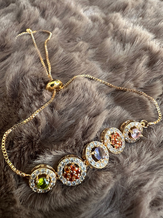Round shaped bracelets with stone design