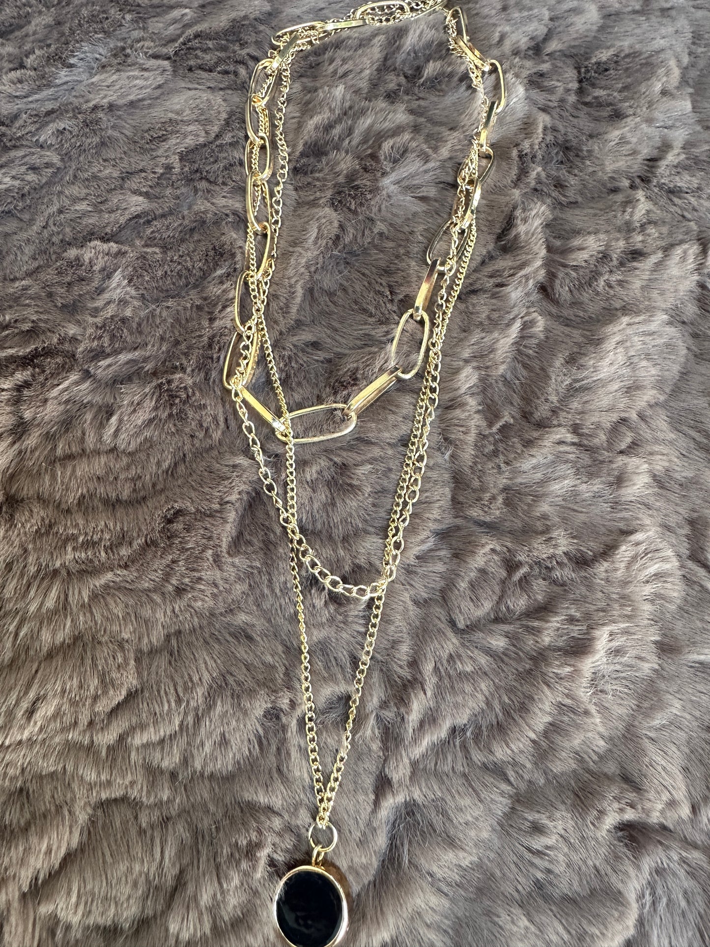 Gold plated metal necklace