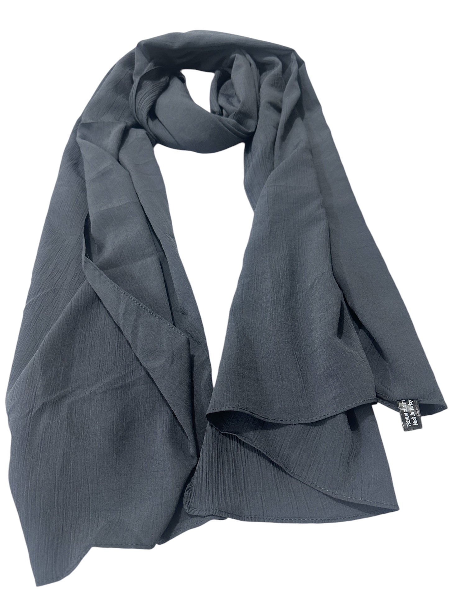 Gray color Premium quality Wrinkle Ironless crinkled hijab