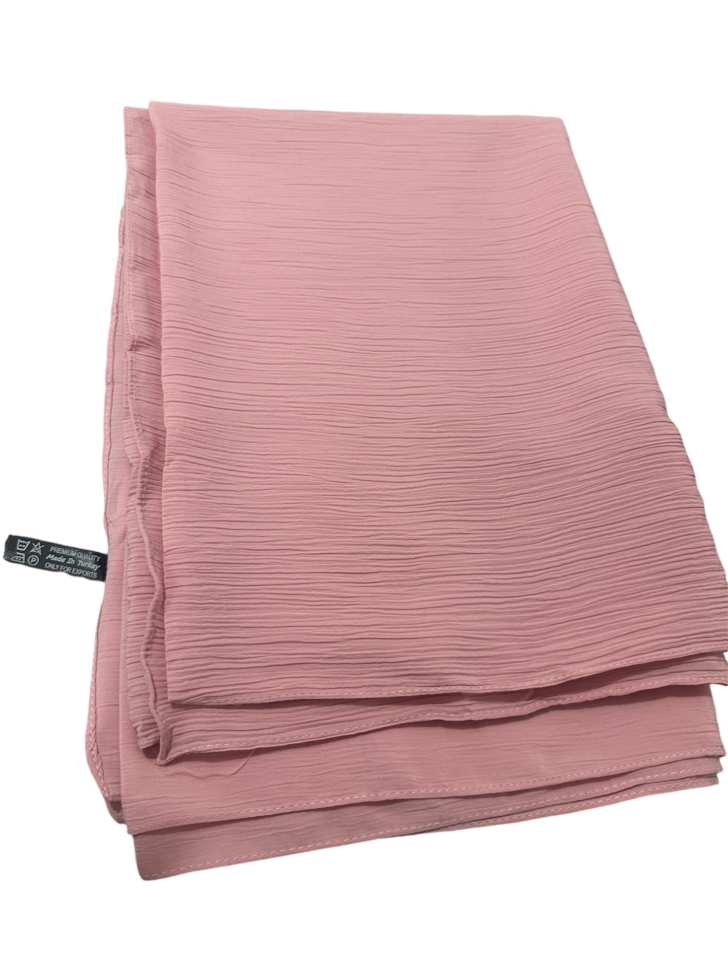 Pink  color Premium quality Wrinkle Ironless crinkled hijab