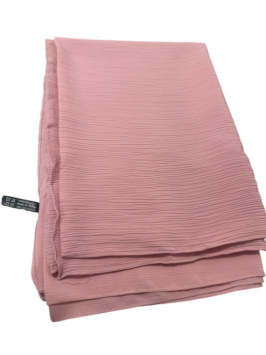 Pink  color Premium quality Wrinkle Ironless crinkled hijab