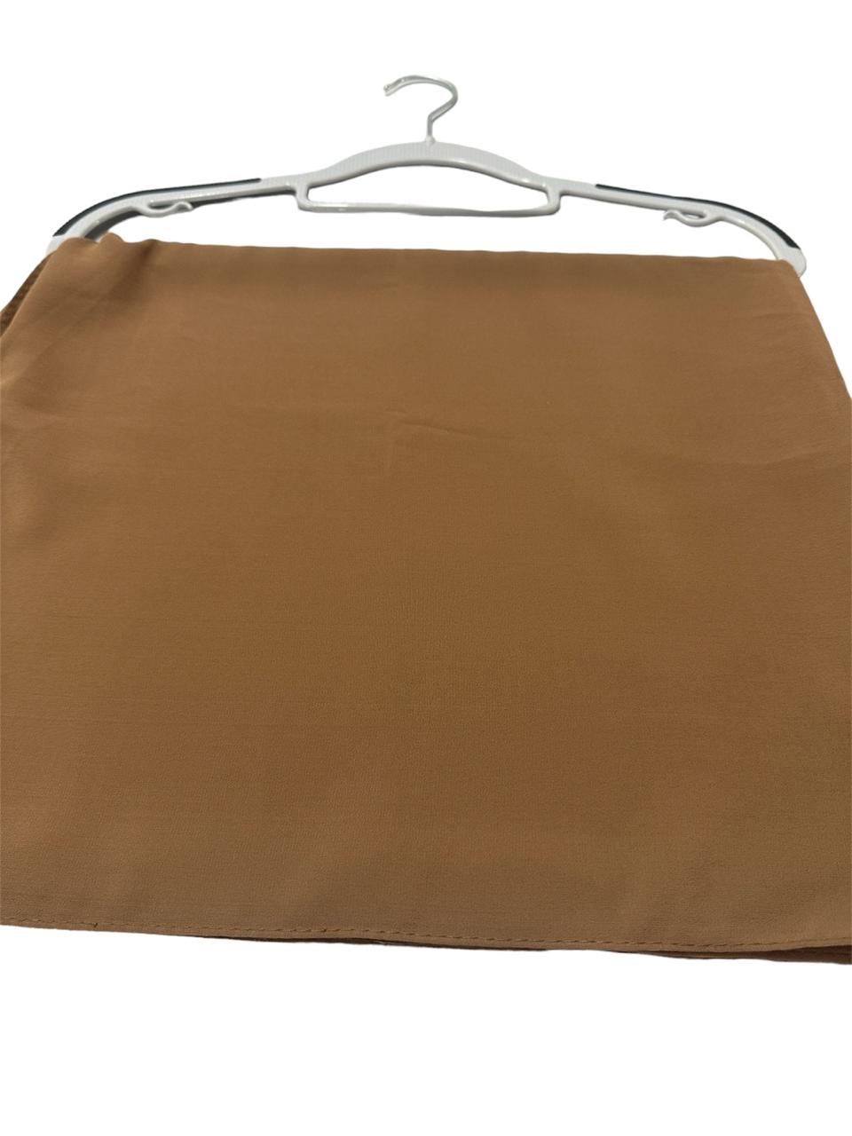 Brown color georgette solid plain scarf with pearl heart latkan