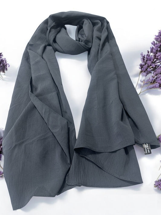 Gray color Premium quality Wrinkle Ironless crinkled hijab