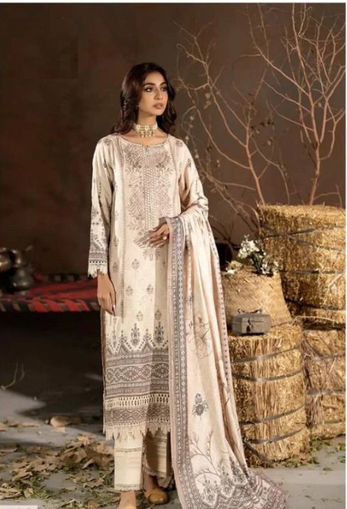 Peach color Lawn Cotton