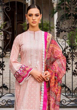 lawn cotton dress with embroidery patches